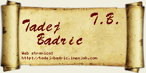Tadej Badrić vizit kartica